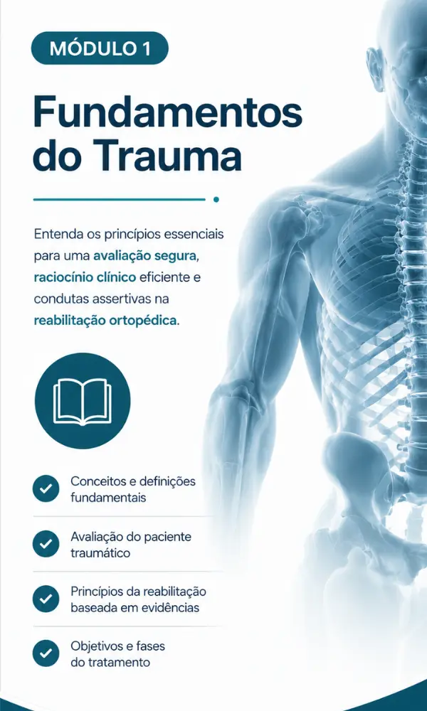 e-book Atualização em Reabilitação Pós-Trauma para fisioterapeutas e estudantes de fisioterapia.